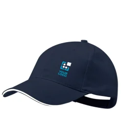 Gift Campaign Cappellino in cotone pettinato 6 pannelli con dettaglio sulla visiera></noscript> Cappellini Personalizzati