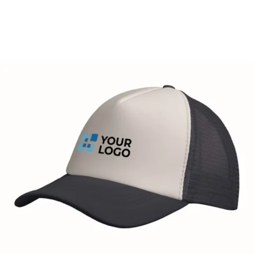 Gift Campaign Cappellino trucker in poliestere 140-150g/m² con parte frontale bianca> Cappellini Personalizzati
