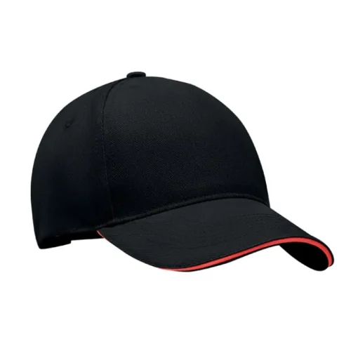 Gift Campaign Cappello a 5 pannelli in twill di cotone con bordo visiera colorato> Cappellini Personalizzati