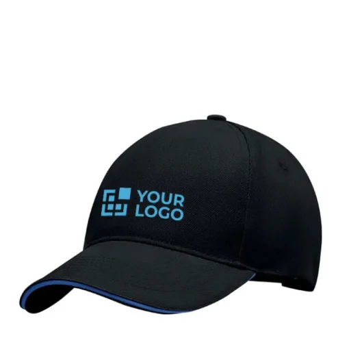 Gift Campaign Cappello a 5 pannelli in twill di cotone con bordo visiera colorato> Cappellini Personalizzati