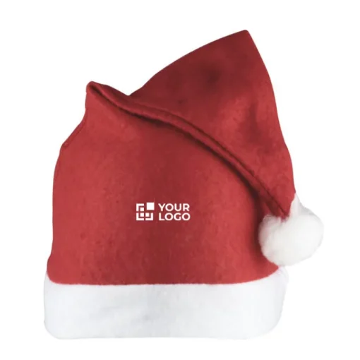 Gift Campaign Cappello classico da Babbo Natale in feltro con bordo e pompon bianco> Gadget Natalizi