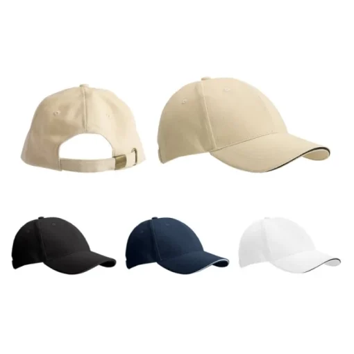 Gift Campaign Cappello con visiera sandwitch in cotone con fibbia di metallo Cottonclub> Cappellini Personalizzati