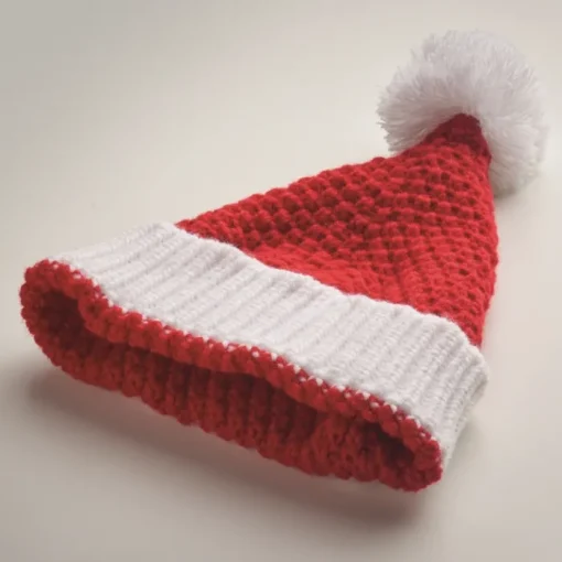 Gift Campaign Cappello da Babbo Natale con pompon in morbido acrilico personalizzato> Gadget Natalizi