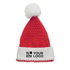 Gift Campaign Cappello da Babbo Natale con pompon in morbido acrilico personalizzato></noscript> Gadget Natalizi