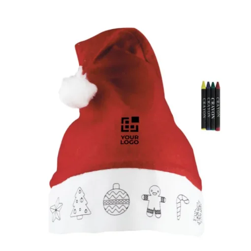 Gift Campaign Cappello di Babbo Natale con disegni da colorare con 4 colori a cera> Gadget Natalizi