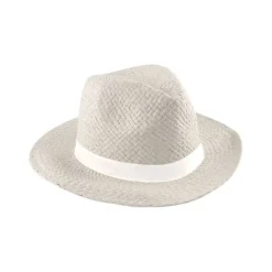Gift Campaign Cappello di carta classico a tesa larga con nastro personalizzabile> Cappelli Di Paglia Personalizzati