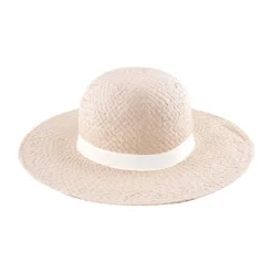 Gift Campaign Cappello di carta da donna a tesa larga con nastro personalizzabile> Cappelli Di Paglia Personalizzati