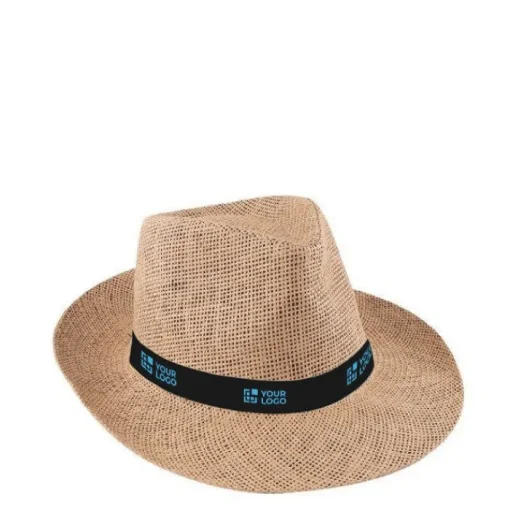 Gift Campaign Cappello di carta marrone con nastro personalizzabile Ø 34 cm> Cappelli Di Paglia Personalizzati