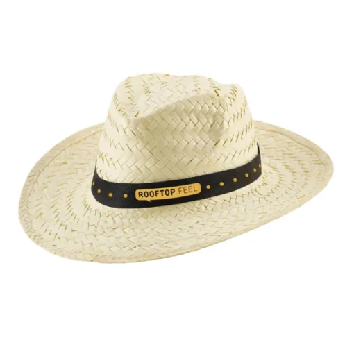 Gift Campaign Cappello di paglia chiaro con nastro personalizzabile Beachtime Sublim> Cappelli Di Paglia Personalizzati