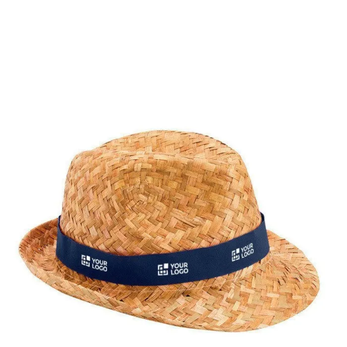 Gift Campaign Cappello di paglia naturale traspirante con nastro personalizzabile> Cappelli Di Paglia Personalizzati