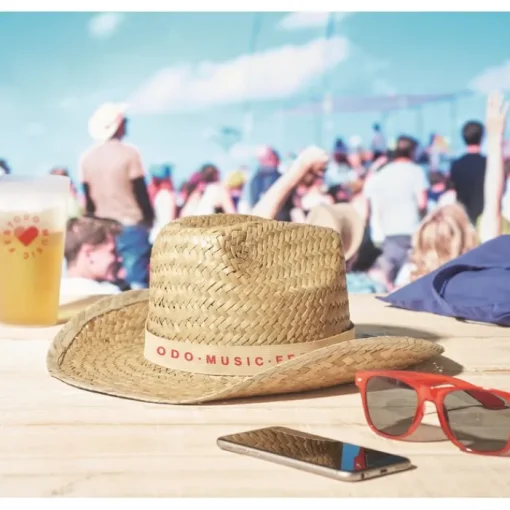 Gift Campaign Cappello di paglia personalizzato stile cowboy nastro con logo Tulum> Cappelli Di Paglia Personalizzati