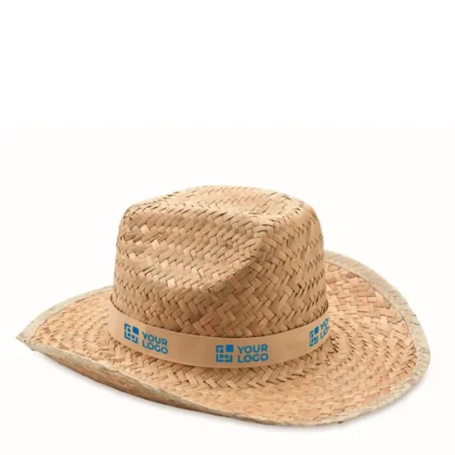 Gift Campaign Cappello di paglia personalizzato stile cowboy nastro con logo Tulum> Cappelli Di Paglia Personalizzati