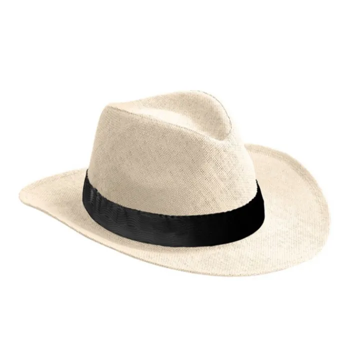Gift Campaign Cappello in carta color naturale con nastro personalizzabile> Cappelli Di Paglia Personalizzati