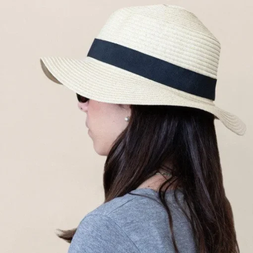 Gift Campaign Cappello in carta color naturale con nastro colorato da personalizzare> Cappelli Di Paglia Personalizzati