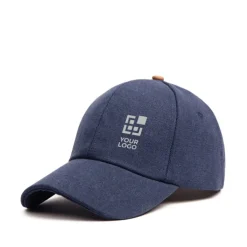 Gift Campaign Cappello in tela di cotone riciclato con dettagli in pelle sintetica></noscript> Cappellini Personalizzati