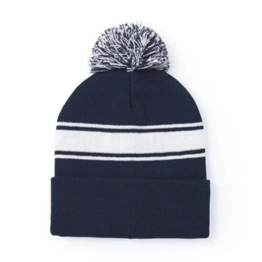 Gift Campaign Cappello invernale tanti colori con fasce bianche e risvolto PomPon> Berretti Invernali