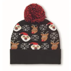 Gift Campaign Cappello natalizio lavorato a maglia in morbido acrilico con pompon> Gadget Natalizi