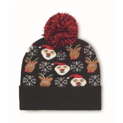 Gift Campaign Cappello natalizio lavorato a maglia in morbido acrilico con pompon> Gadget Natalizi