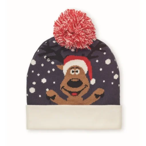 Gift Campaign Cappello natalizio lavorato a maglia in morbido acrilico con pompon> Gadget Natalizi