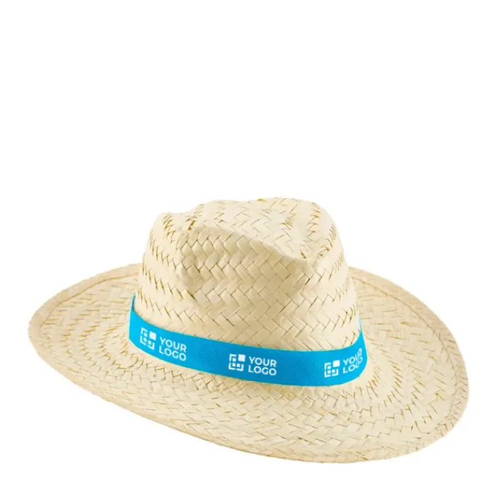 Gift Campaign Cappello paglia chiaro nastro colori vivaci personalizzabile Beachtime> Cappelli Di Paglia Personalizzati