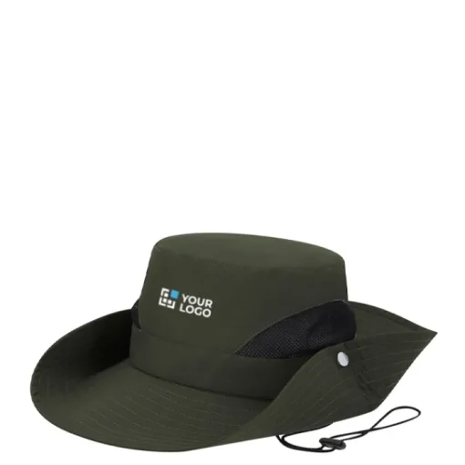 Gift Campaign Cappello safari in poliestere con cordino regolabile> Cappellini Personalizzati