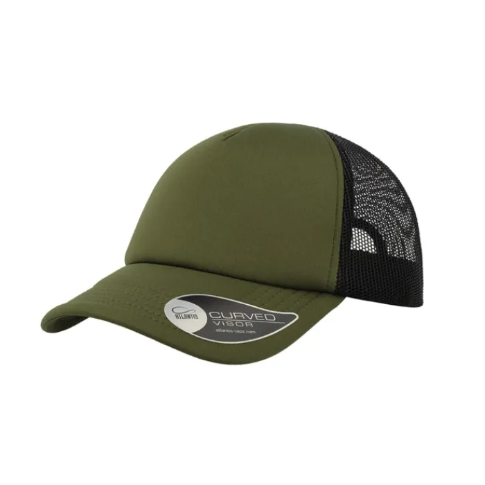 Gift Campaign Cappello trucker bicolore con visiera imbottita in poliestere 80 g/m2> Cappellini Personalizzati