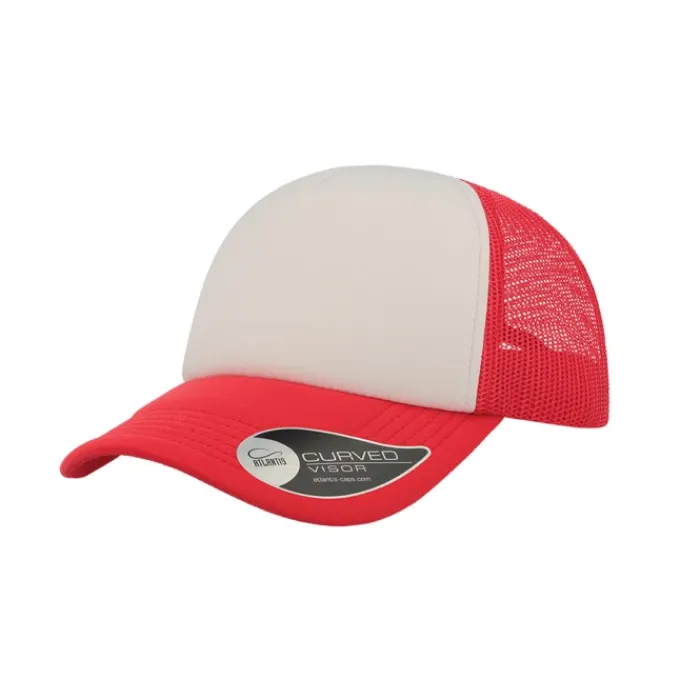 Gift Campaign Cappello trucker bicolore con visiera imbottita in poliestere 80 g/m2> Cappellini Personalizzati