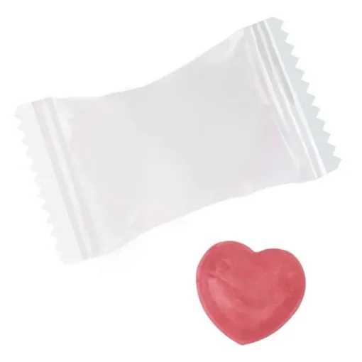 Gift Campaign Caramelle dure a cuore alla ciliegia con fibre in confezione singola> Caramelle Personalizzate