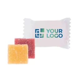 Gift Campaign Caramelle gommose zuccherate alla frutta in confezione singola con logo></noscript> Caramelle Personalizzate