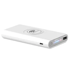 Gift Campaign Caricabatterie portatile da 8.000mAh con finitura gommata Wireless></noscript> Power Bank Personalizzati
