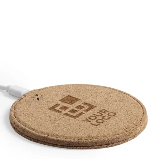 Gift Campaign Caricabatterie rotondi personalizzati in sughero da 10W Cork> Caricabatterie