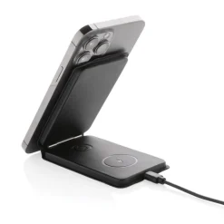Gift Campaign Caricabatterie wireless 3 in 1 pieghevole con supporto per cellulare></noscript> Caricabatterie