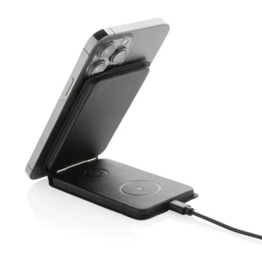 Gift Campaign Caricabatterie wireless 3 in 1 pieghevole con supporto per cellulare> Caricabatterie