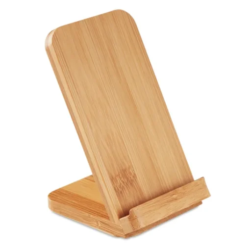 Gift Campaign Caricabatterie wireless con supporto in bambù 5W Natura Stand> Caricabatterie|Gadget Per L'Ufficio