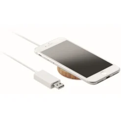 Gift Campaign Caricabatterie wireless magnetico rotondo in bambù 10W Magnet></noscript> Caricabatterie