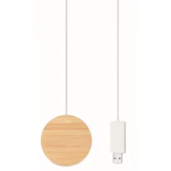 Gift Campaign Caricabatterie wireless magnetico rotondo in bambù 10W Magnet></noscript> Caricabatterie