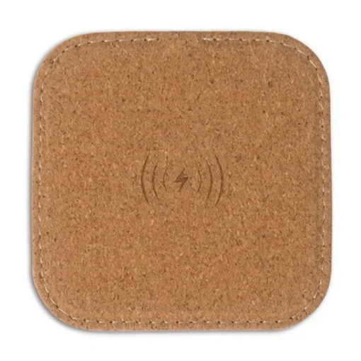 Gift Campaign Caricabatterie wireless quadrato in sughero certificato FSC da 5W> Caricabatterie