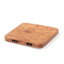 Gift Campaign Caricatore quadrato in noce di coccoCaribatterie wireless Coco></noscript> Caricabatterie