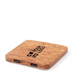 Gift Campaign Caricatore quadrato in noce di coccoCaribatterie wireless Coco></noscript> Caricabatterie