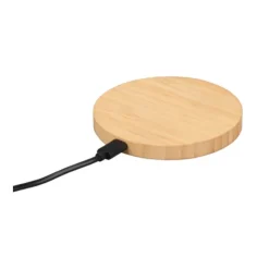 Gift Campaign Caricatore wireless da 15W in bambù con logo luminoso se inciso></noscript> Caricabatterie