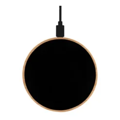 Gift Campaign Caricatore wireless da 15W in bambù con logo luminoso se inciso></noscript> Caricabatterie