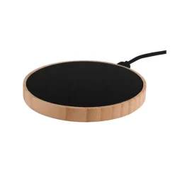 Gift Campaign Caricatore wireless da 15W in bambù con logo luminoso se inciso></noscript> Caricabatterie