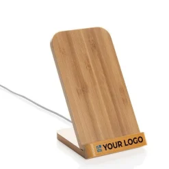 Gift Campaign Caricatore wireless in bambù con supporto 5W Natura Stand FSC></noscript> Caricabatterie