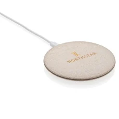 Gift Campaign Caricatore wireless in fibra di grano e ABS ultrapiatto da 5W Wheat></noscript> Caricabatterie