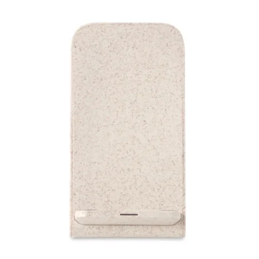 Gift Campaign Caricatore wireless in paglia e ABS con supporto 10W Natural Source> Caricabatterie