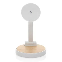 Gift Campaign Caricatore wireless magnetico in plastica riciclata e bambù 2 in 1> Caricabatterie