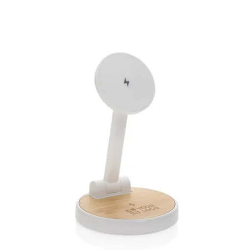 Gift Campaign Caricatore wireless magnetico in plastica riciclata e bambù 2 in 1> Caricabatterie