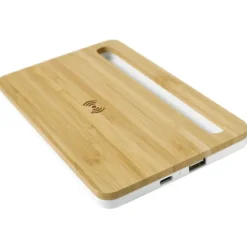 Gift Campaign Caricatore wireless personalizzato in bambù con supporto 5W Tray></noscript> Caricabatterie|Gadget Per L'Ufficio