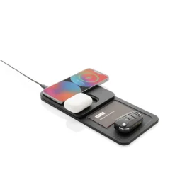 Gift Campaign Caricatore wireless pieghevole 3 in 1 e vassoio da tavolo in PU RCS></noscript> Caricabatterie