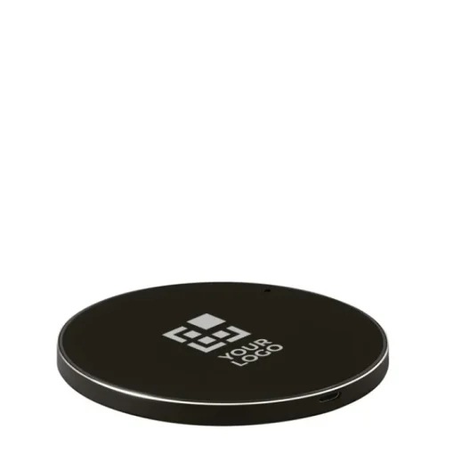 Gift Campaign Caricatore wireless pubblicitario in alluminio e ABS da 10W Fast> Caricabatterie